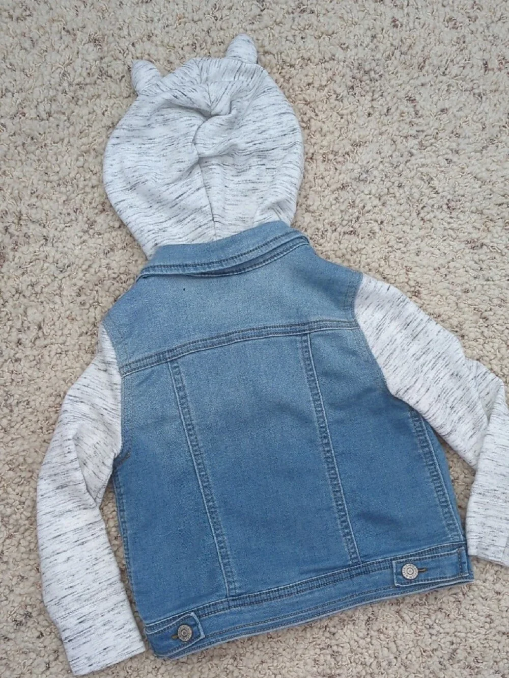 Cat & Jack Blue Denim Jacket with Heather Gray Hood